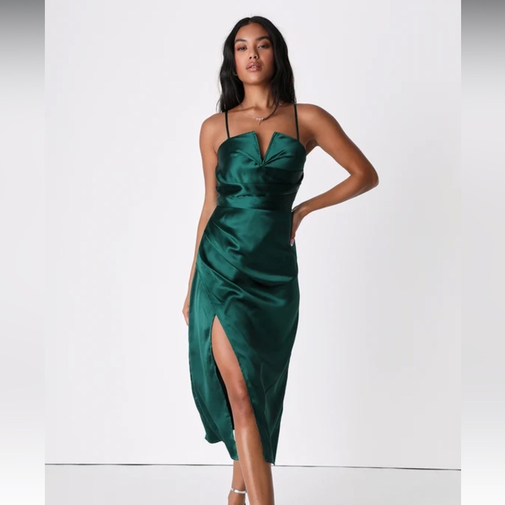 LULU’S Down To Dance Emerald Green Dress
